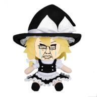 blond_hair closd_mouth closed_eyes clothes crying dress frills full_body fumofumo hat kirisame_marisa plush touhou variant:chudjak video_game witch // 600x600 // 196KB