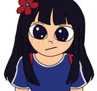 backpack big_eyes cartoon closed_mouth clothes eiko female flower hair hair_ornament ongezellig tshirt variant:soyiko // 771x720 // 38KB