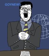 background blue_background clothes glasses globe necktie news news_reporter open_mouth rubbing_hands soyjak stubble suit_and_tie text variant:a24_slowburn_soyjak vector // 998x1144 // 45KB