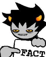 fact gray_skin hair holding_object homestuck horn karkat_vantas meta:not_a_soyjak pointing sharp_teeth text troll_(homestuck) // 180x220 // 3.2KB