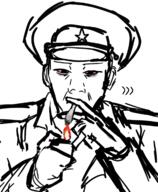 bloodshot_eyes cigarette drawfag drawing ear hat kuz lighter meta:tagme shemmy smoking // 994x1210 // 358KB