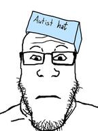 autism autist autistic bald beard closed_mouth glasses hat looking_at_viewer serious_hat stubble variant:markiplier_soyjak wrinkles // 480x640 // 105KB