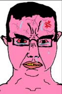 anger_mark bloodshot_eyes crying GIF mad pink_skin seething shaking subvariant:chudjak_front sweating variant:chud vein yellow_teeth // 250x250 // 295KB