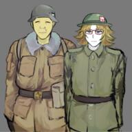 ace bag belt blond_hair card clothes drawfag drawing ear flag:estonia glasses glt hat heart helmet meta:featured millitary_uniform poly_(user) slant_eyes vadim // 667x663 // 394KB