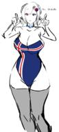 koreatan boardtan bracelet clothes drawfag drawing female flag:iceland flag:korea gem heterochromia korea_(soygem.party) large_breasts leotard thigh_highs white_hair // 615x1370 // 284KB