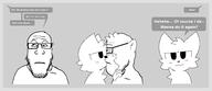 artist:Missed_Paypal boykisser dialogue furry kiss nervous subvariant:neutralplier text transformation variant:markiplier_soyjak // 2923x1261 // 93KB