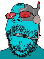 angry antenna blue_skin glasses microphone mustache robot soyjak stubble svvt svvt_(user) tinted_glasses variant:gapejak // 600x800 // 25KB