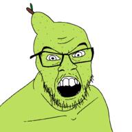 angry bald fruit glasses open_mouth pear pearjak stubble variant:feraljak // 1500x1500 // 8.6MB