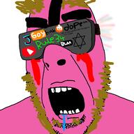 beard blm blood brown_beard crying crying_blood drooling goggles gooning jews non_fan_of_nofap pink_skin porn porn_hub reddit rule_34 star_of_david tik_tok variant:cobson vr_goggles water youtube // 721x720 // 44KB