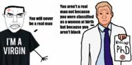 biologist black_shirt blue_tie chud ftm i'm_a_virgin_shirt phd pooner pooner_pov science scientis shirt transmen truthnuke virgin // 1000x496 // 185KB