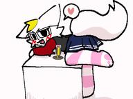 bent_over blush boykisser furry medal nate skirt speech_bubble tail thigh_highs ❤️ // 2048x1536 // 157KB