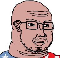 america american bald beard blue brown_skin ear flag:usa glasses lips red star stripes stubble us usa variant:amerimutt white wrinkles // 371x361 // 17KB