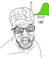 angry arrow bald big_brain brain ear gauss gaussian gaussian_curve gaussian_function glasses green intelligence iq looking_at_viewer mad moustache numbers smart stubble teeth variant:feraljak veins veiny wrinkle // 219x255 // 32KB