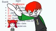 angry art_(soygem.party) clothes drawing f_(soygem.party) gem glasses medal orange_hair pointing red_hair sean shemmy stubble tail tama text tshirt // 1273x709 // 527KB