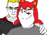 blond_hair cat_ears clothes female glasses muscles nate red_hair spade tama tshirt variant:gapejak veins // 1230x912 // 156KB