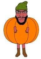 angry arm beanie costume full_body glasses leg pumpkin punisher_face red_face red_skin socks soyjak stubble subvariant:science_lover traced variant:markiplier_soyjak // 520x758 // 144KB