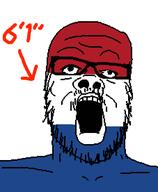 6'1'' bald beard blue flag:netherlands gape glasses looking_up moustache numbers open_mouth red stripes stubble tall variant:a24 white // 454x553 // 15KB