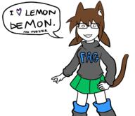 boots brown_fur brown_hair clothes Feralteen glasses hair lemon_demon open_mouth skirt sweater tagme tail tama text weezer // 1422x1230 // 271KB