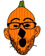 ear glasses hair halloween jack_o_lantern open_mouth orange_skin plant pumpkin soyjak stubble transparent transparent_background variant:nojak // 443x550 // 16KB